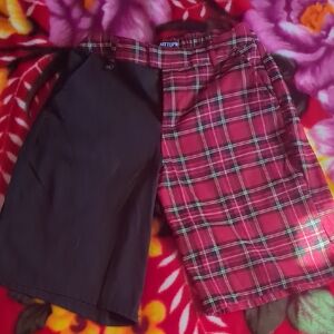 Hot Topic Half And Half Black And Plaid Shorts